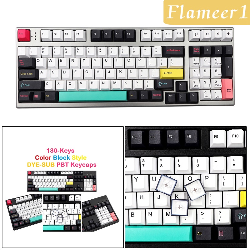 Bộ 130 phím PBT nhiều màu cho bàn phím cơ Cherry MX