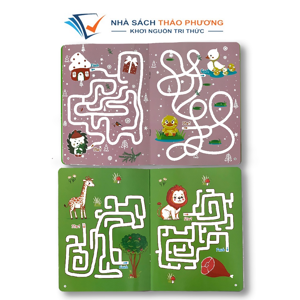 Sách - Trò Chơi Mê Cung Phát Triển Trí Tuệ 1234 - Phiên Bản Wipe Clean:Viết Xóa Được (Dành Cho Trẻ 2-6 Tuổi)