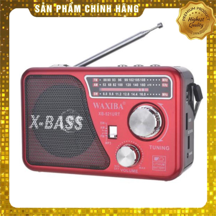 Máy nghe nhạc kiêm đài Radio FM Waxiba XB-521URT- Đài FM 521 có hỗ trợ thẻ nhớ TF và USB có đèn pin | BigBuy360 - bigbuy360.vn