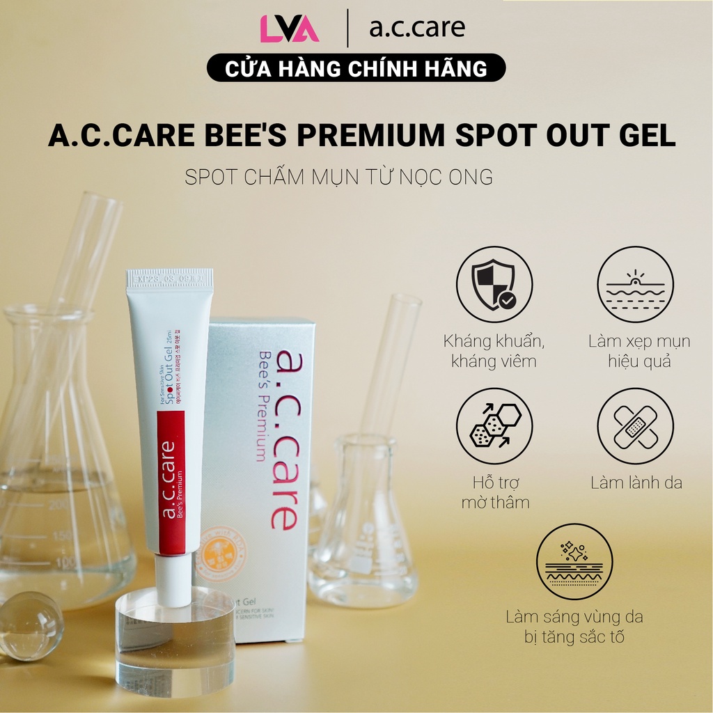 [DATE T5/2023] Spot chấm mụn từ nọc ong AC Care Bee's Premium Spot Out Gel 15ml