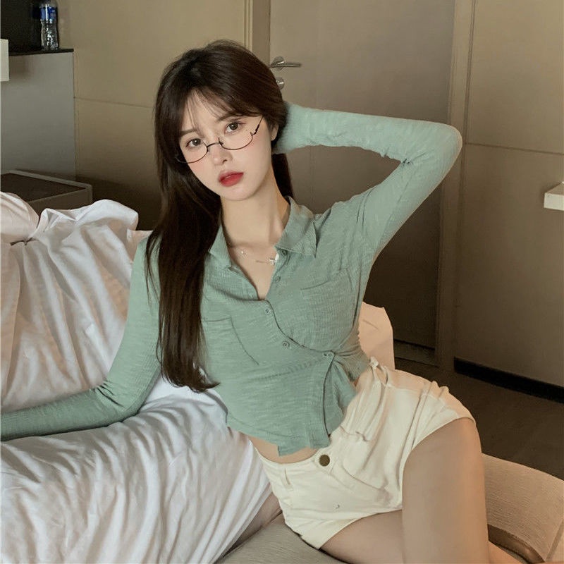 Áo COZOKC dệt kim tay dài dáng ôm chống nắng thời trang cho nữ