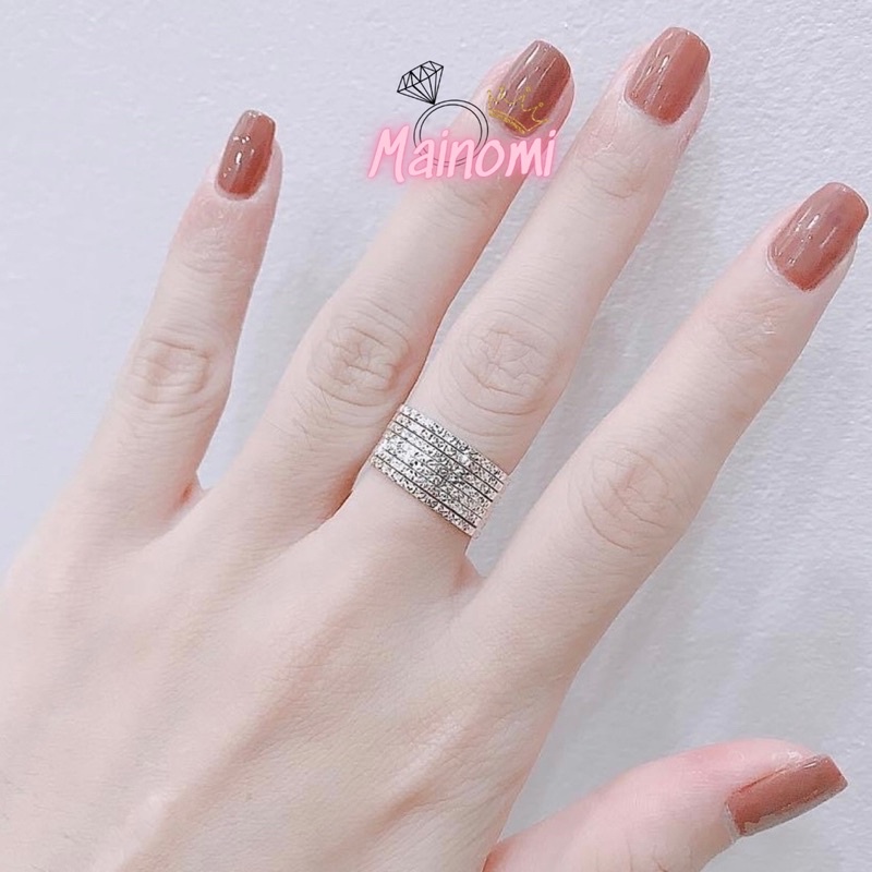 Nhẫn tuần 7 nhẫn hoa văn nhẹ nhàng, sang chảnh MAINOMI shop bạc xinh