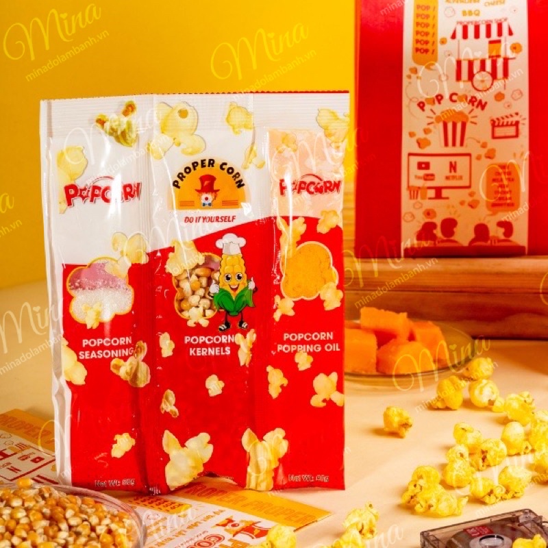 Set nổ Popcorn DIY ALL in One 3in1