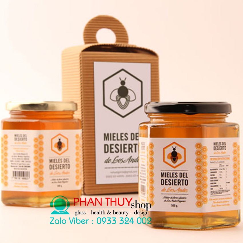 Hũ Thuỷ Tinh Lục Giác 730ml , 500ml , 380ml , 280ml , 180ml , 100ml , 80ml  | Nắp Thiết , Tuỳ Chọn Dung Tích
