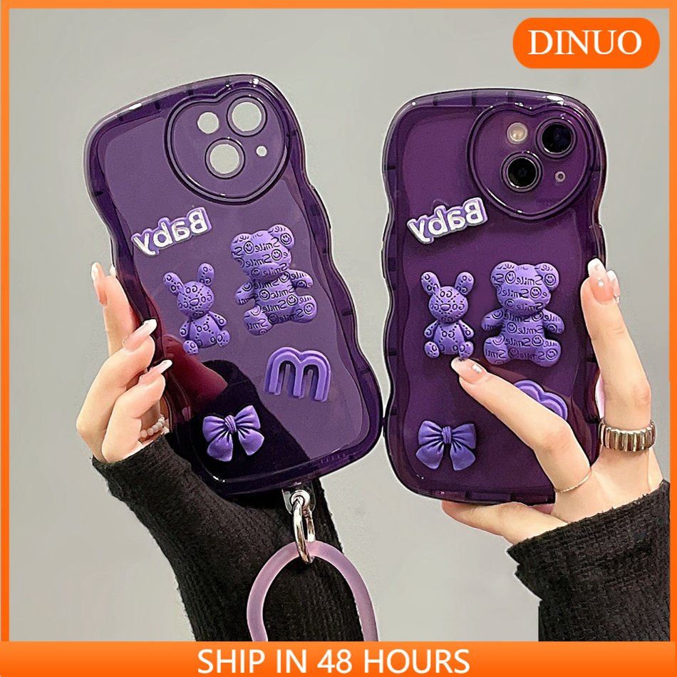Ốp lưng iphone Ốp Điện Thoại Silicon Dẻo Hình Gấu 3D iPhone 13 11 12 Pro MAX 7 8 Plus 7Plus 8Plus 6Plus 6SPlus 7Plus 8Plus X XR XS MAX 11Pro-Dinuo case