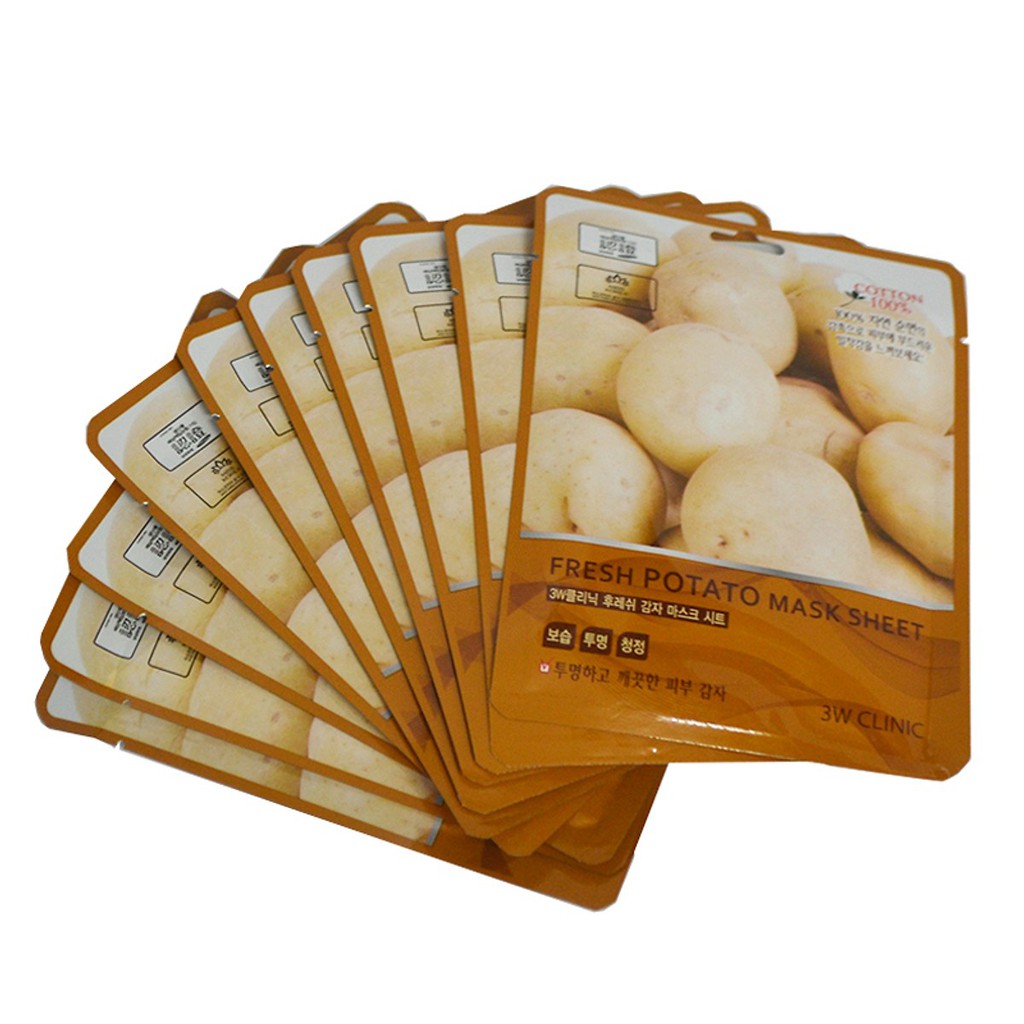 Mặt nạ chiết xuất từ khoai tây 3W CLINIC FRESH POTATO MASK SHEET 10 miếng / hộp