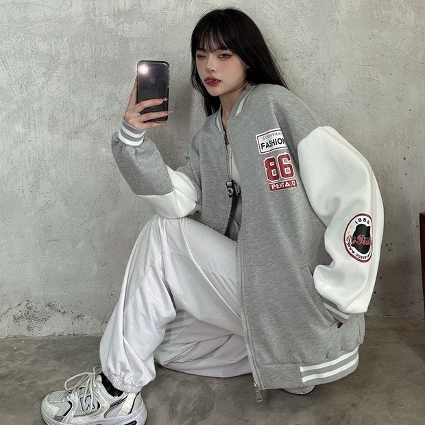 Áo Bomber 86 KA Closet , chất nỉ ngoại mềm mịn không xù, phối bo dệt, túi bổ cơi
