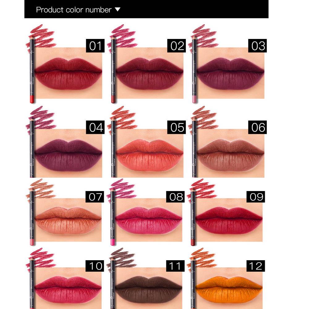 WATTLE Set 12 Chì Kẻ Viền Môi Kháng Nước Và Lâu Trôi Thời Trang Cho Phái Đẹp
