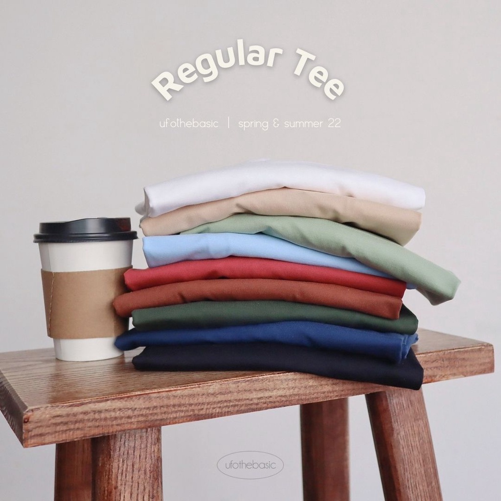 Áo phông nữ trơn Regular Tee form vừa, chất premium cotton cao cấp co dãn - by ufo.thebasic