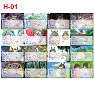 Nhãn vở anime Totoro ( 1 set 16 cái nhãn vở giá 10k)