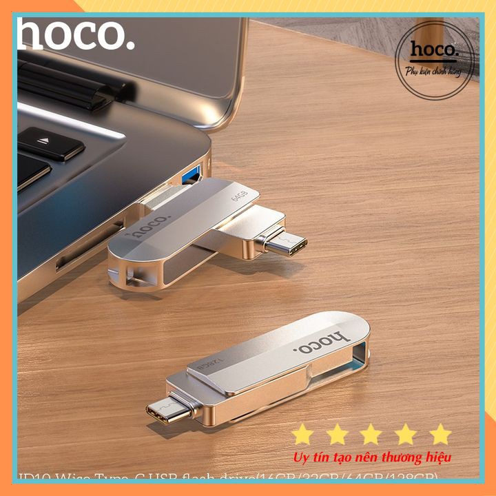 USB 2 Đầu ( USB + TYPE-C ) 3.0 Hợp Kim Kẽm 16/32/64GB Tích Hợp Hoco UD8/ Hoco UD10 - Chính Hãng