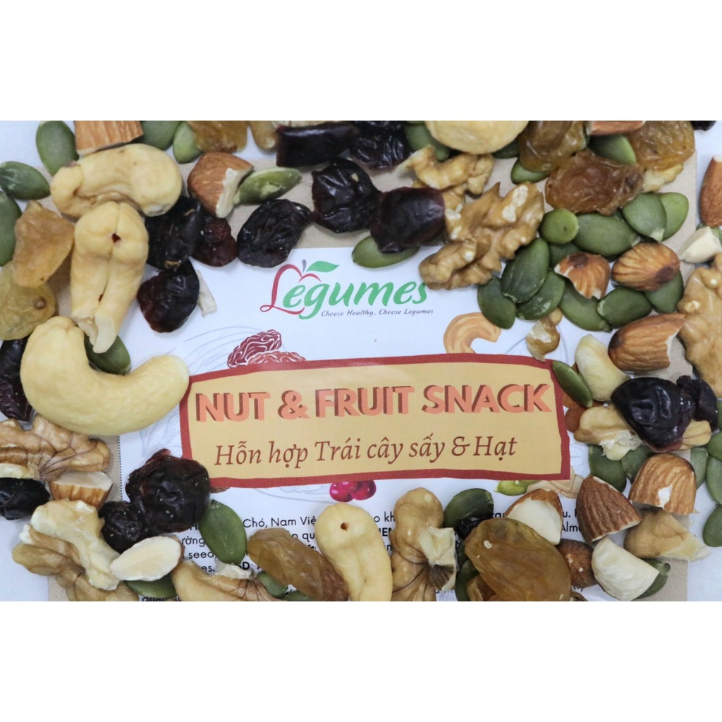 Hỗn hợp Hạt và Trái cây sấy ăn vặt tốt cho sức khỏe, không lo tăng cân - Nuts & Dried Fruits snack - Légumes Việt Nam