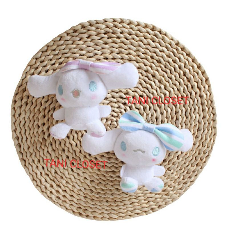 Móc khóa Chú Chó Bông Cinnamoroll Nơ Tim