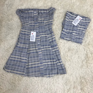 Váy trễ vai xanh