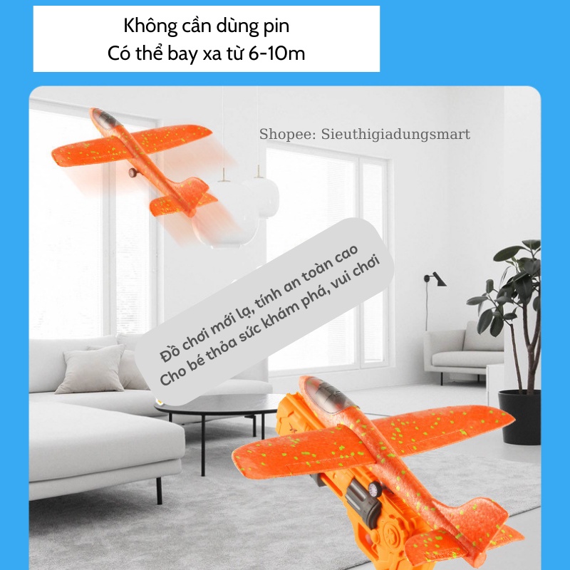 Đồ chơi súng bắn máy bay xốp phóng vọt loại to có đèn