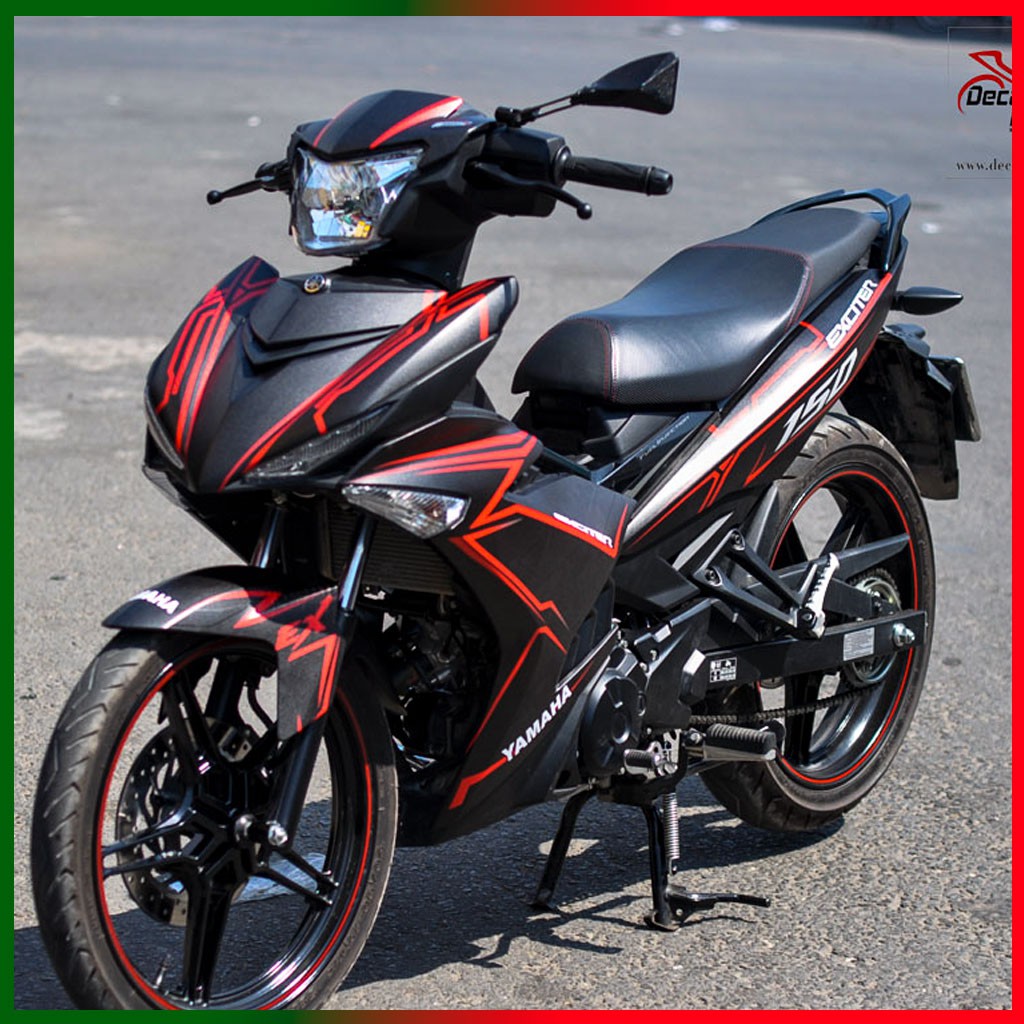 Decal Tem Xe Exciter 150 Đỏ Đen Nhám