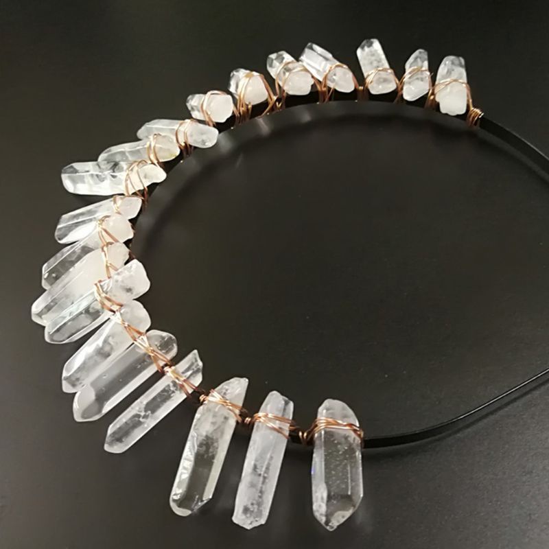 Vương Miện Cài Tóc Bằng Pha Lê Trong Suốt Cho Cô Dâu