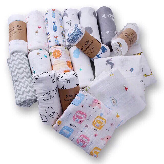 Khăn Tắm Sợi Tre Muslin Swaddle Sợi Tre Mềm Mại Cho Bé