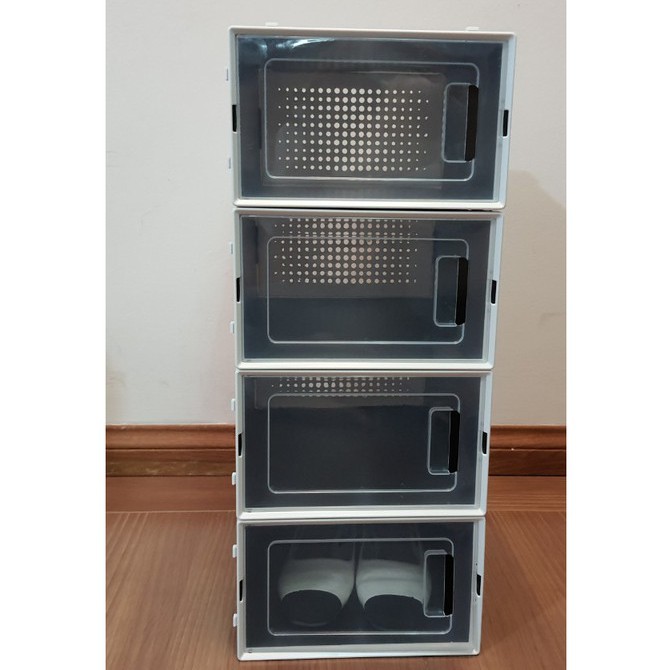 Combo Hộp Đựng Giày Nhựa Cứng Trong Suốt Có Lỗ Thông Hơi Chiu Lực Size Lớn