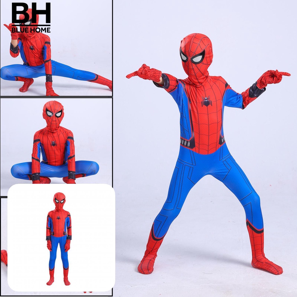 Bộ đồ hóa trang Người Nhện thoáng khí chống mòn cho bé / người lớn