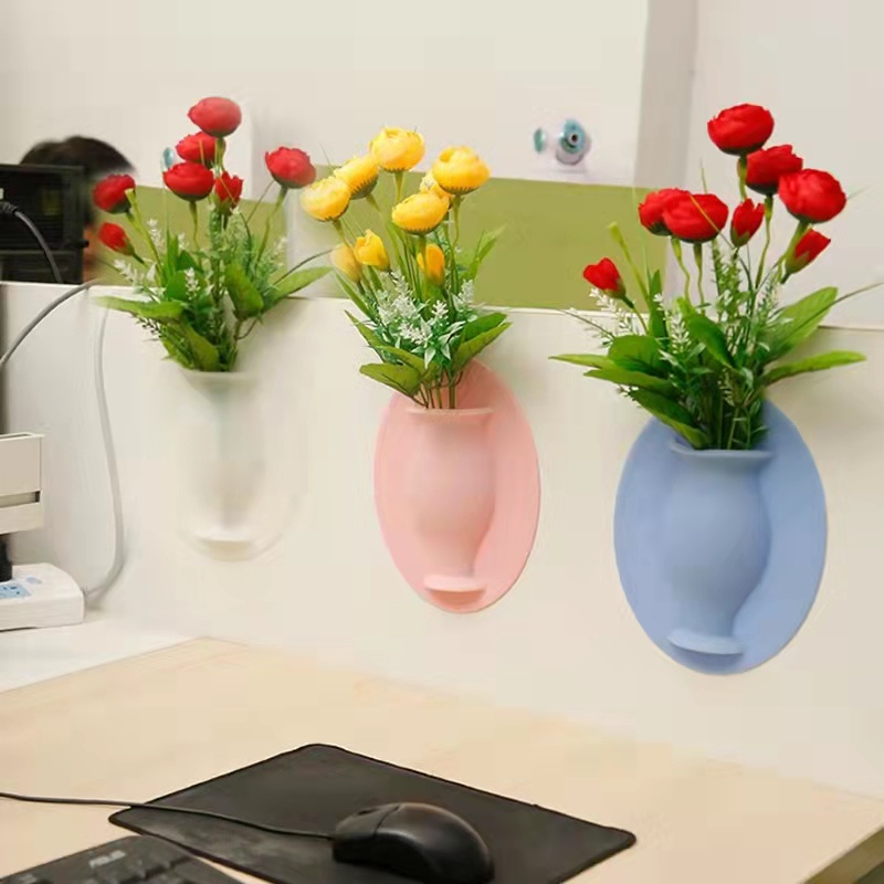 Lọ Hoa Silicone Treo Tường Trang Trí Nhà Cửa Có Thể Tháo Rời Tiện Lợi