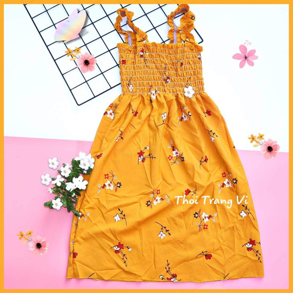 Đầm 2 Dây Hoa Nhúng Thun Co Dãn Thoãi Mái | BigBuy360 - bigbuy360.vn