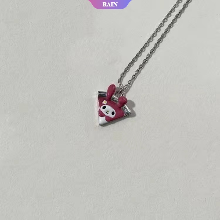 Sanrio Vòng cổ Nam Châm Mặt Hình Pizza Hello Kitty My Melody Kuromi Cinnamoroll Baku Quà Tặng Trang Sức Cho Nữ [RAIN]