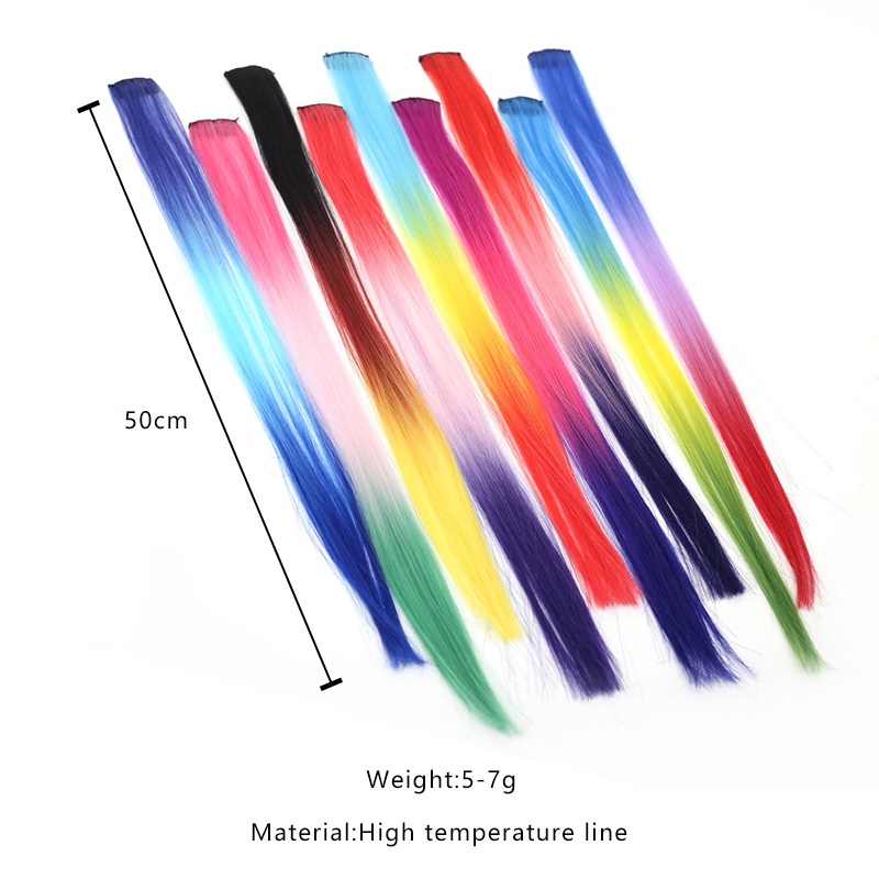 Tóc Giả Một Mảnh Màu Gradient Không Để Lại Dấu Vết Thời Trang Cho Nữ