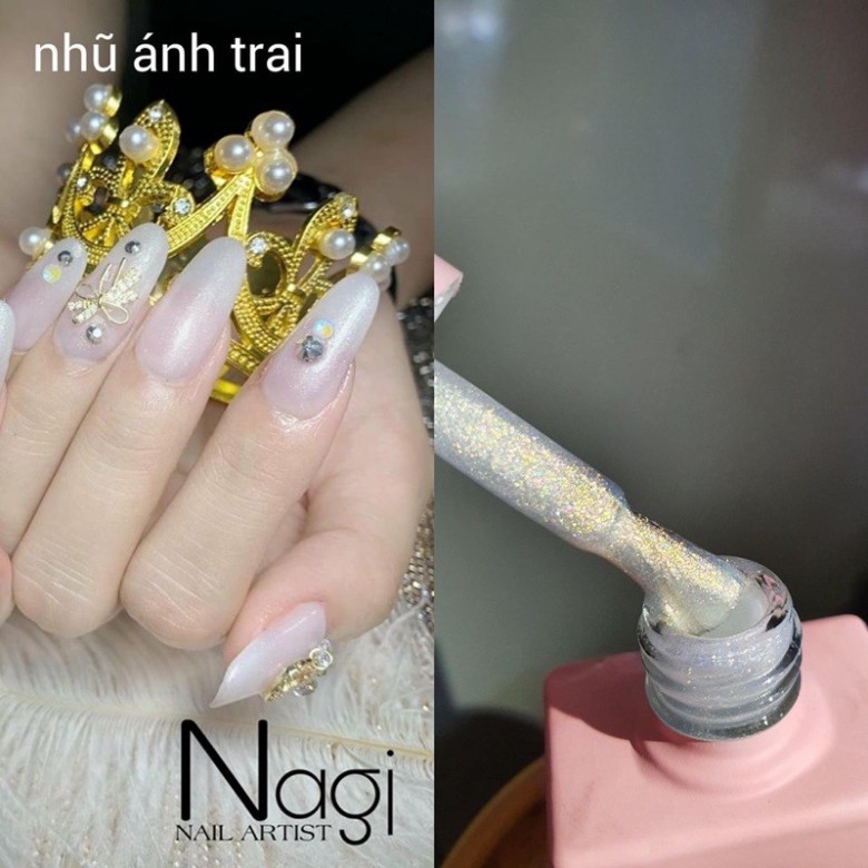 {Màu sơn hot} Gel nhũ ánh trai tone vàng nhũ,15 ml - Trend mới 2021