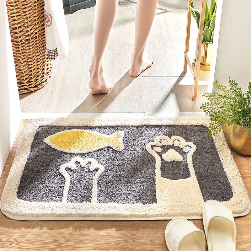 Thảm chùi chân chống trượt in hình dễ thương 40*60cm