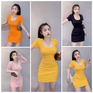 Đầm body cổ tròn bo hót hít
