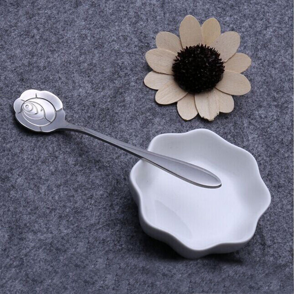 Coffee Spoon Flower Shape Sugar Tea Coffee Stainless Steel Silver Teaspoons