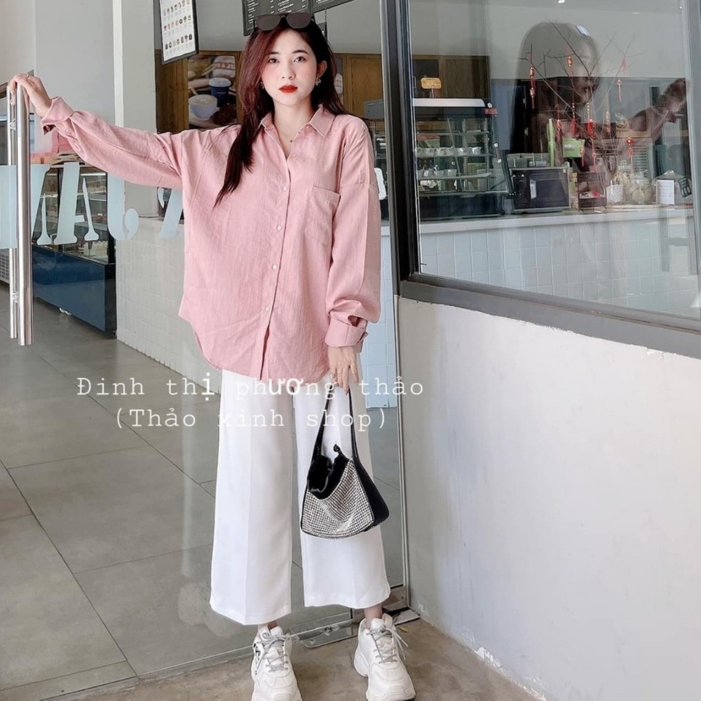 Áo sơ mi nữ đẹp kiểu công sở hàn quốc form rộng dài tay nhiều màu trắng,đen,hồng,be thời trang DUMISA SMN01 | BigBuy360 - bigbuy360.vn