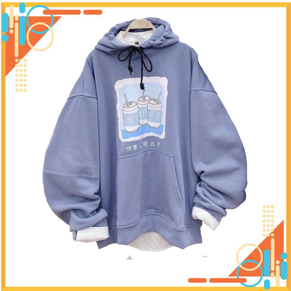Áo Hoodie 3 Lon Nước HAPPY Form Rộng Tay Phồng Y Hình | BigBuy360 - bigbuy360.vn