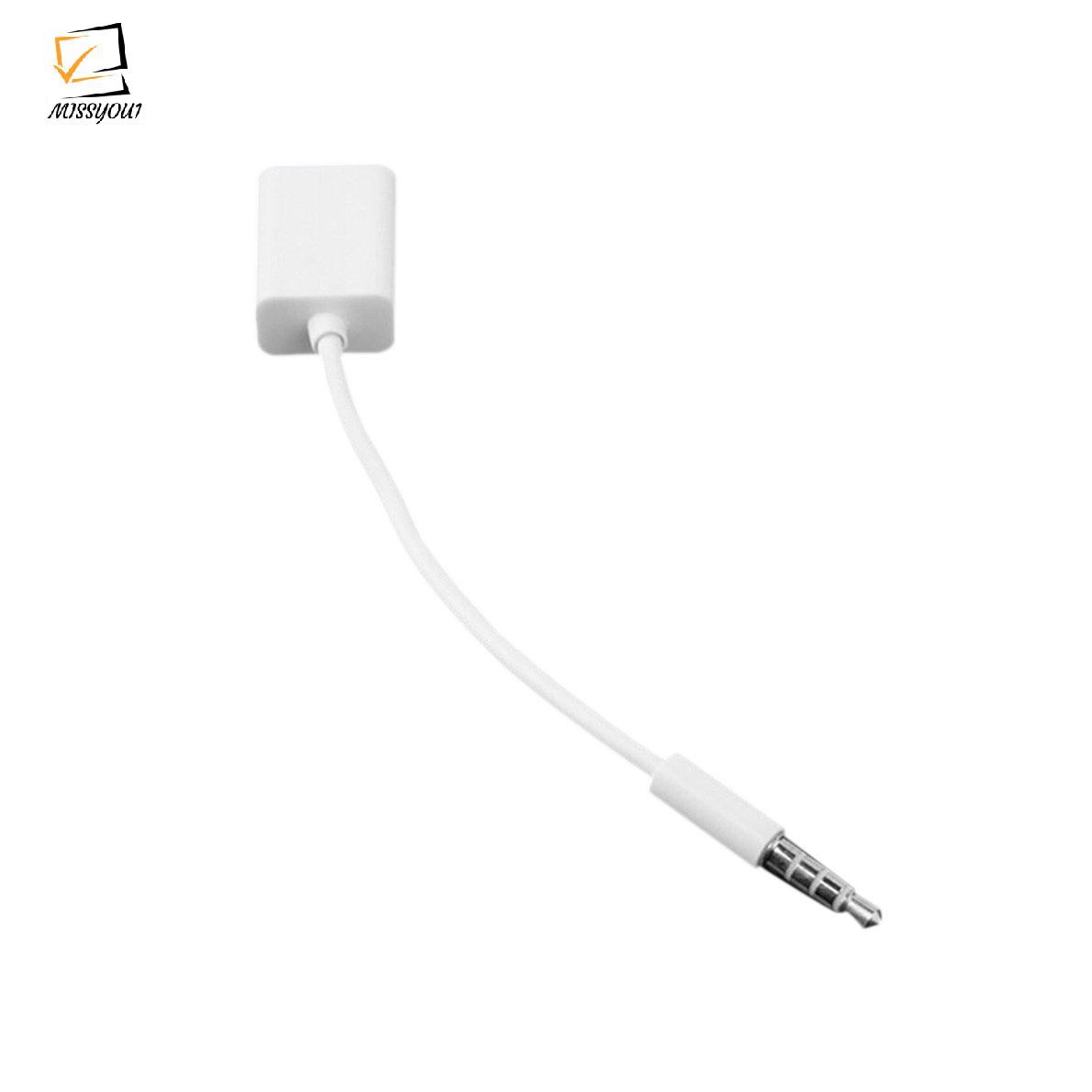 Cáp chuyển đổi giắc âm thanh AUX 3.5mm sang cổng USB dành cho máy nghe nhạc MP3 trên xe hơi