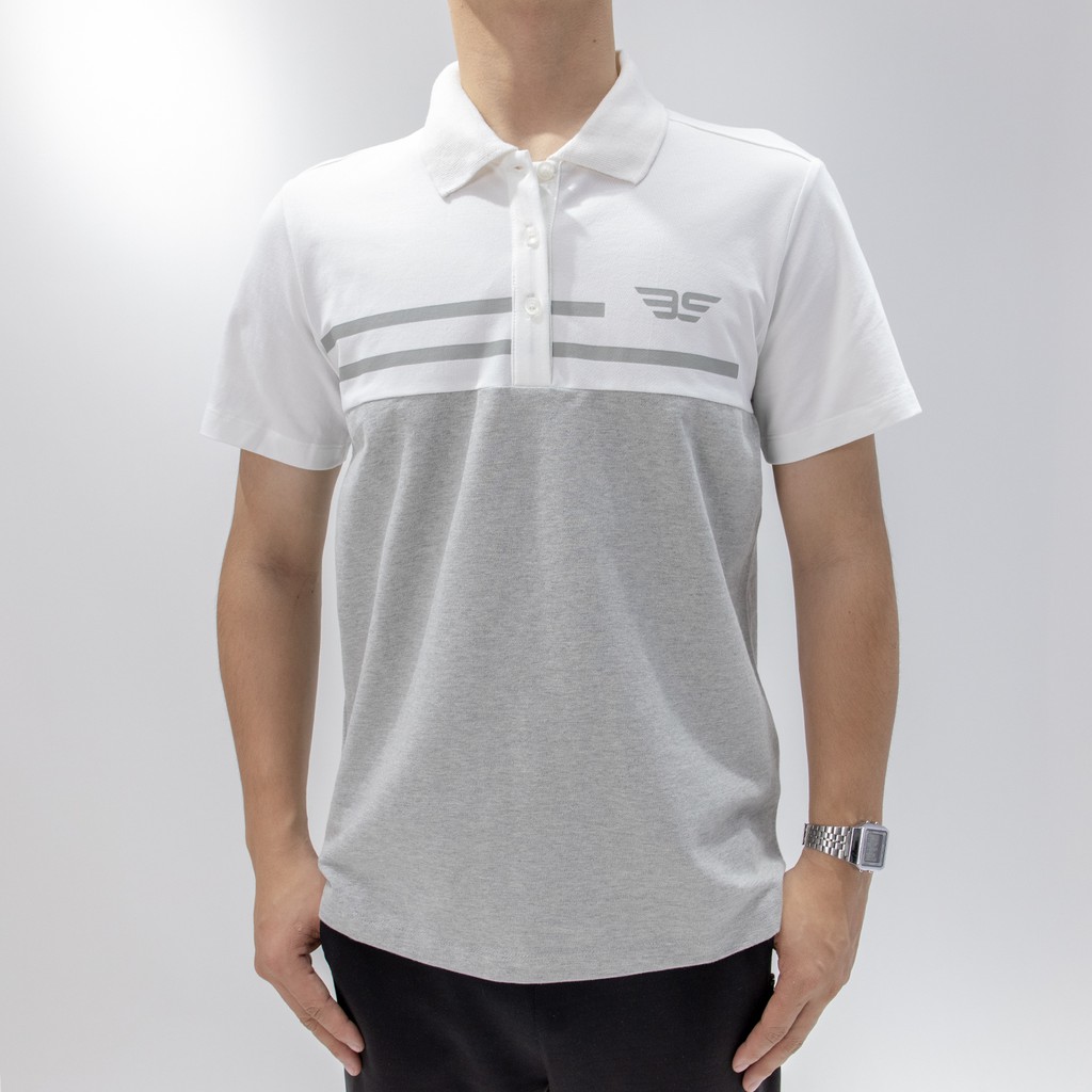 Áo Polo nam cổ bẻ phối UCO vải cotton cá sấu cao cấp, chuẩn form, sang trọng lịch sự màu đen, ghi ATS0444 - EMSPO