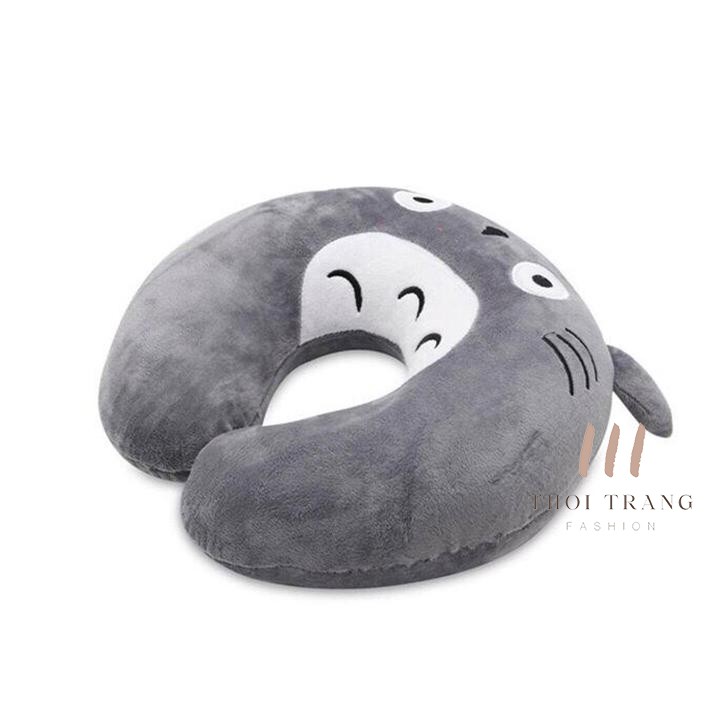 [Hoàn 50K Xu] Gối Kê Cổ văn phòng , Gối chữ U Totoro vải nhung mềm mại