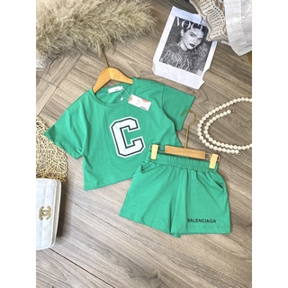 Bộ Crop chữ C bé gái {12-42kg}
