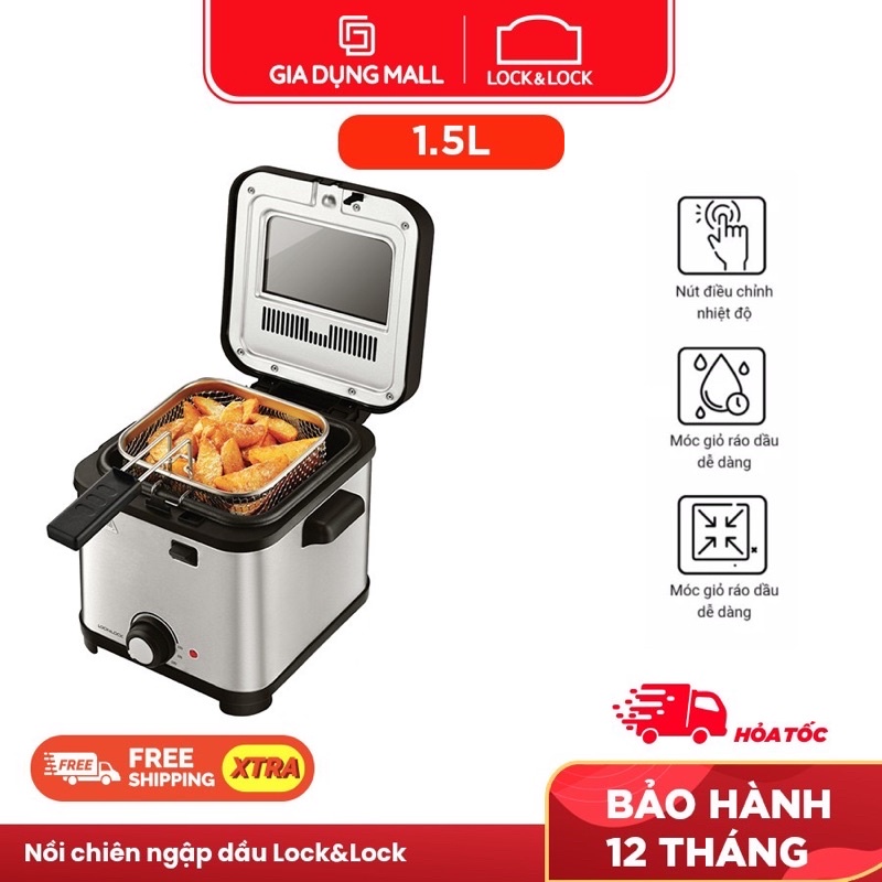 💁‍♀️💁‍♀️ Nồi chiên ngập dầu Lock&Lock chính hãng Deep Fryer EJF716SLV 230-240V 50 Hz