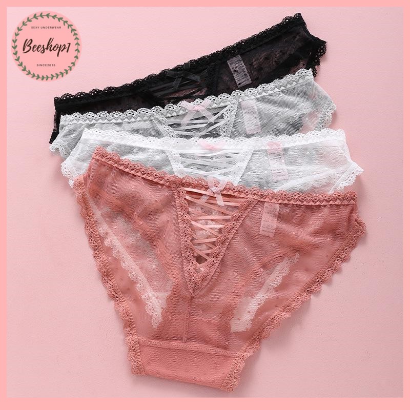 Quần lót nữ, quần lót ren đan Canava dây sexy quyến rũ QR83