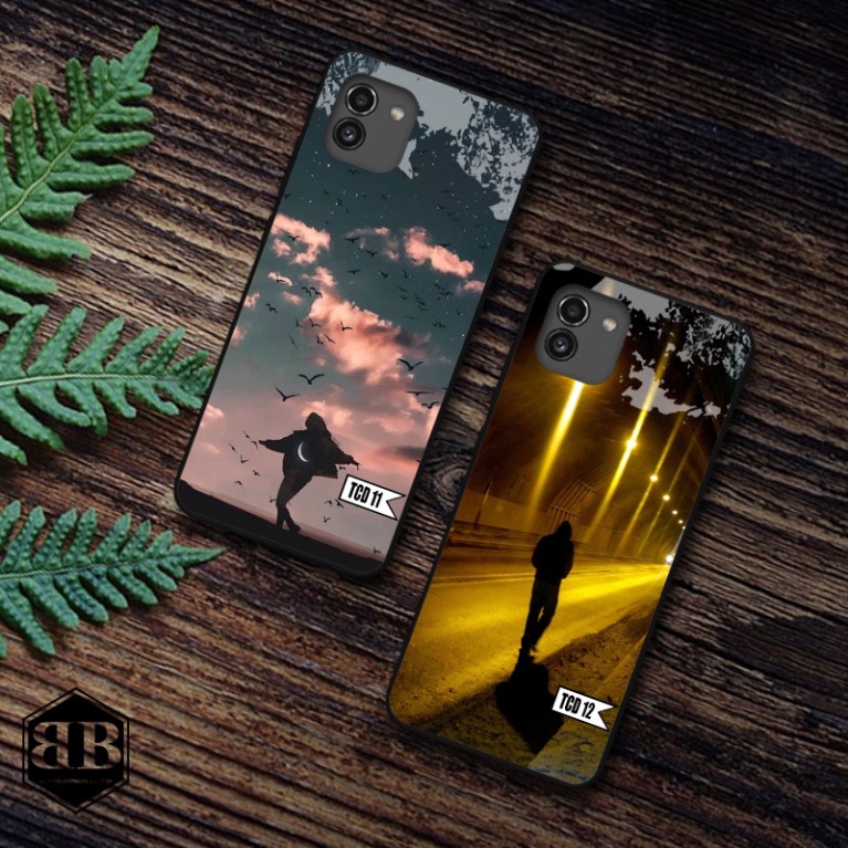 Ốp lưng kính cường lực Samsung Galaxy A03 hình in theo yêu cầu