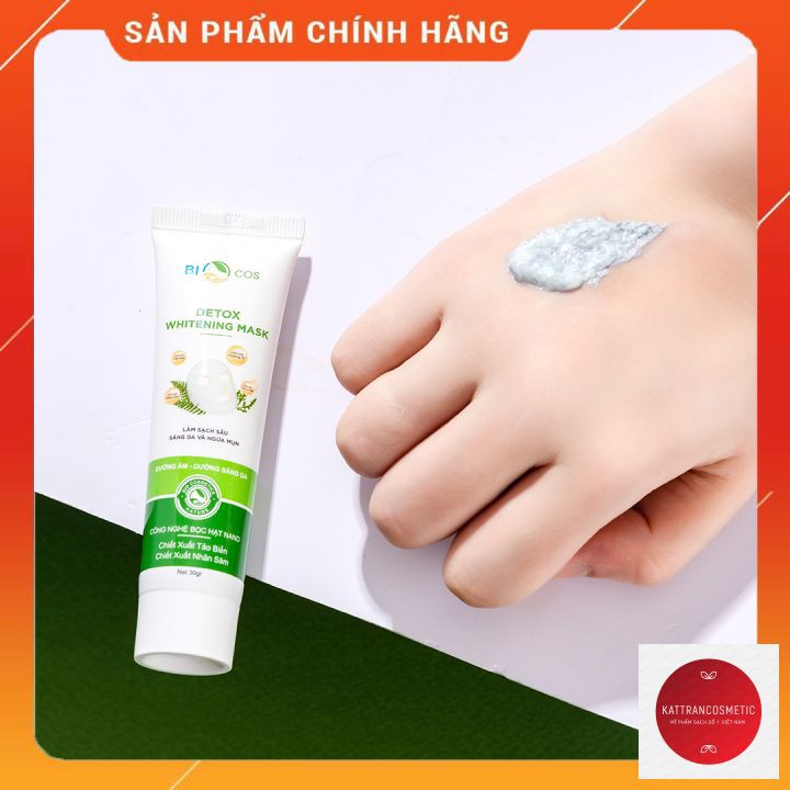 Mặt Nạ Thải Độc 𝐒𝐈𝐄̂𝐔 𝐇𝐎𝐓 BioCos Detox Whitening Mask, Sạch Da, Sáng Da, Ngừa Mụn, Kích Thích Sản Sinh Collagen và Elas