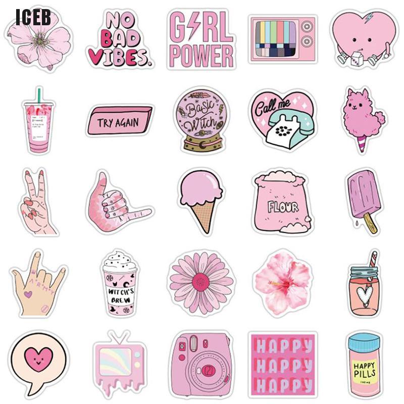 Set 50 Sticker Hoạt Hình Dán Trang Trí