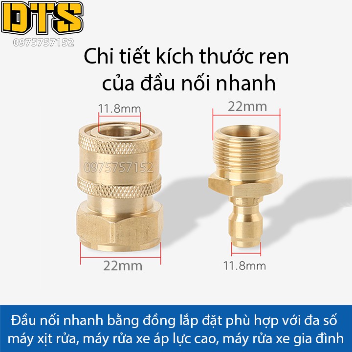 Bộ khớp nối nhanh đầu ra Đài Loan cho máy rửa xe áp lực cao, máy xịt rửa cao áp, máy rửa xe gia đình