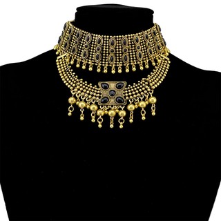 Boho Retro Alloy Tribal Chunky Statement Bib Choker Necklaces 6575