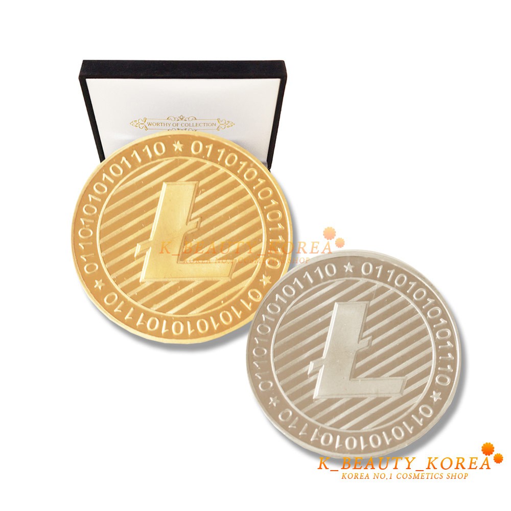 BITCOIN LITECOIN (LTC) Bộ Đồng Xu Bitcoin Mạ Vàng 24k Kèm Hộp Đựng