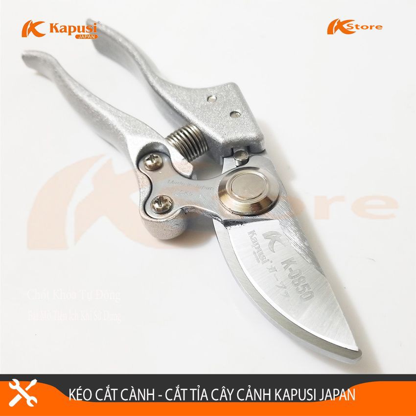 Kéo Cắt Cành Cao Cấp Kapusi Japan K-8618, Kéo Tỉa Cây Cảnh Nhật Bản, Chiều Dài Kéo 200mm