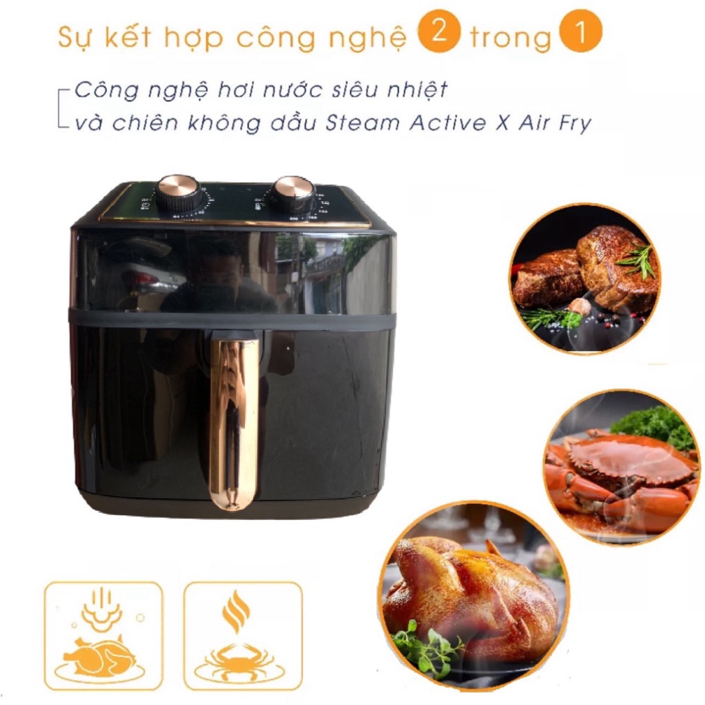 NỒI CHIÊN KHÔNG KHÍ NINESHIELD KB-8001M DUNG TÍCH LỚN 10 LÍT CÔNG SUẤT 1500W tongkhodochoi.12
