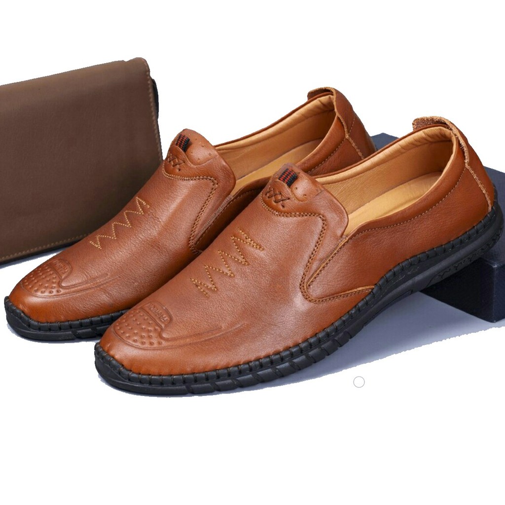 Giày lười nam da bò 2 màu nâu và đen R01 | BigBuy360 - bigbuy360.vn