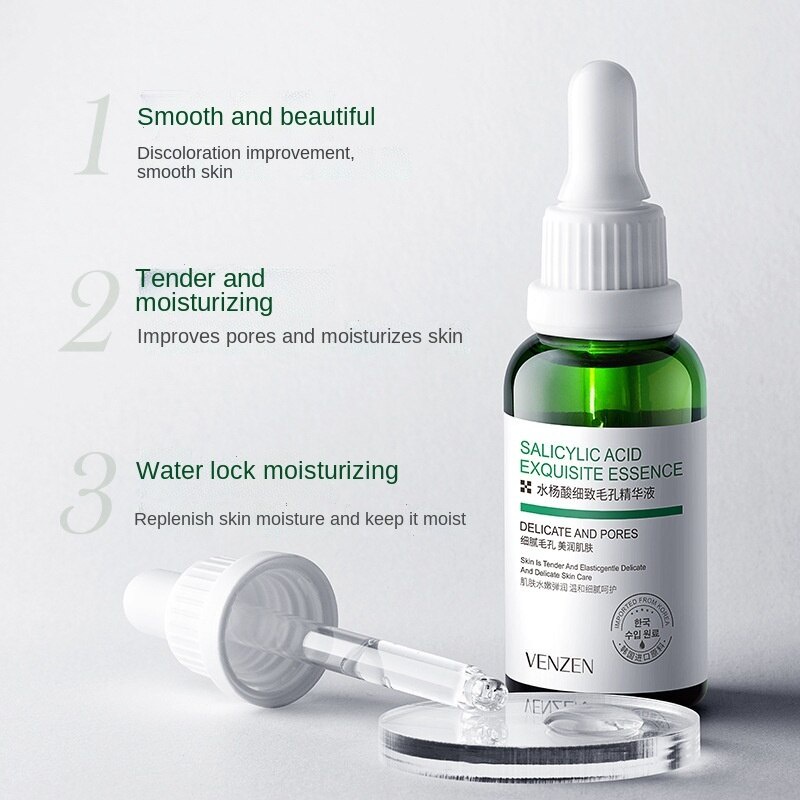Tinh chất se khít lỗ chân lông VENZEN axit salicylic dưỡng ẩm làm trắng và săn chắc da chống mụn 30ml